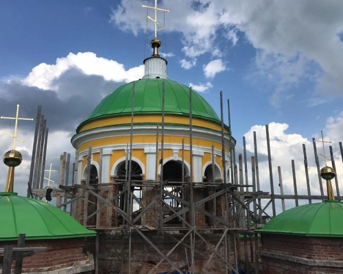 Освящение колоколов в восстанавливаемом храме Святой Троицы д. Федяево