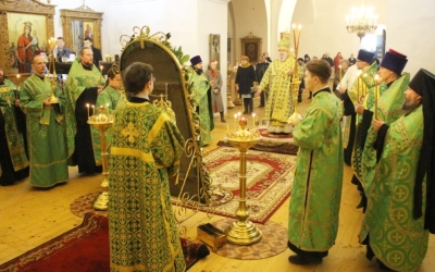 Архипастырское служение накануне дня памяти Прп. Аркадия Вяземского