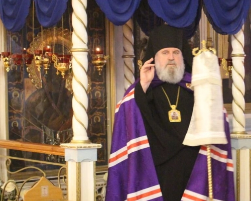 Служение епископа Сергия накануне двунадесятого праздника Крещения Господня