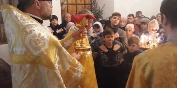 Празднование Святого Богоявления в Спасо-Преображенской церкви г. Вязьмы