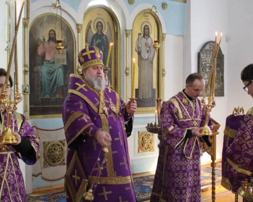 служение Епископа Сергия накануне Недели 4-ой Великого поста