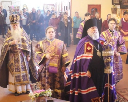 служение епископа Сергия в Неделю 5-ю Великого поста, день памяти прп. Марии Египетской