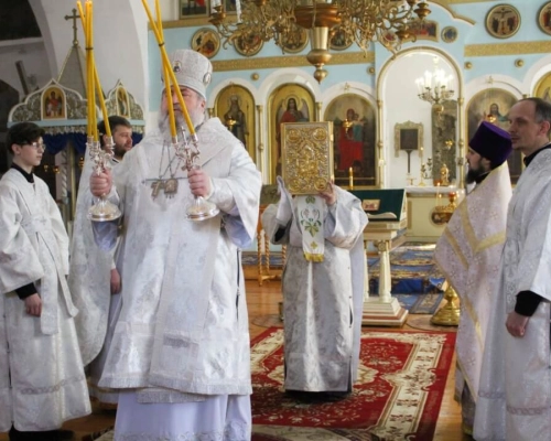 Служение Епископа Сергия в Лазареву субботу