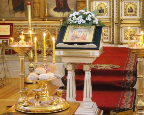 служение Епископа Сергия в канун двунадесятого праздника Входа Господня в Иерусалим