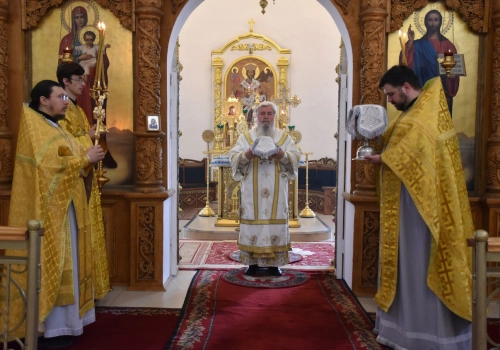 В день памяти перенесения из Едессы в Константинополь Нерукотворенного Образа (Убруса) Господа Иисуса Христа епископ Сергий совершил богослужение в Свято-Троицком кафедральном соборе г. Вязьмы