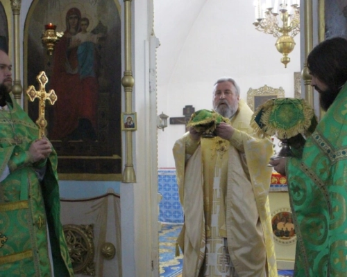Божественная литургия в Свято-Троицком кафедральном соборе, в день памяти прпп. Сергия и Германа Вал
