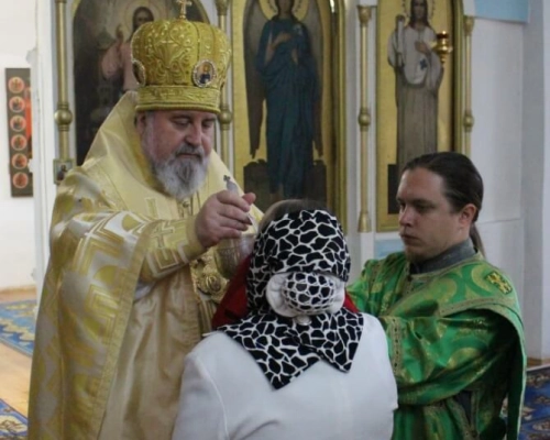 Божественная литургия в Свято-Троицком кафедральном соборе, в день памяти прпп. Сергия и Германа Вал