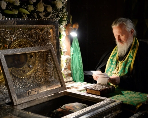 Епископ Сергий принял участие в вечернем богослужении, в канун дня преставления преподобного Сергия,