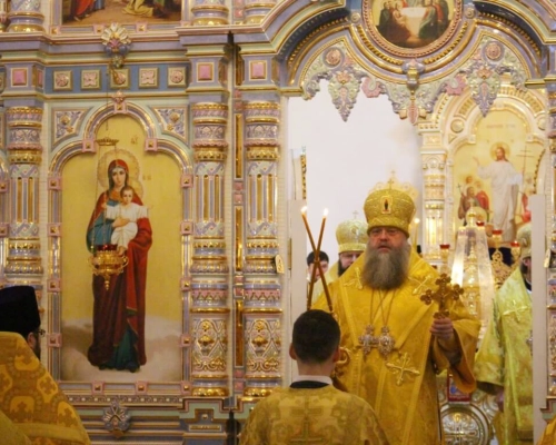 праздник Обрезания Господня, день памяти святителя Василия Великого, в Свято-Георгиевском соборе гор