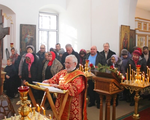 освящение престола Вознесенского храма города Гагарин, в честь Священномученика Харалампия